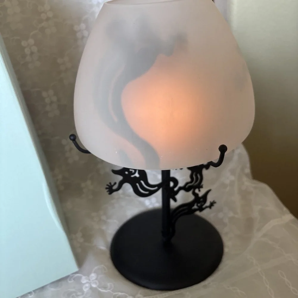 PartyLite SHADOWDANCERS GHOST Tealight Lamp P7346 Shadow Dancers Halloween HTF